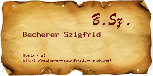 Becherer Szigfrid névjegykártya
